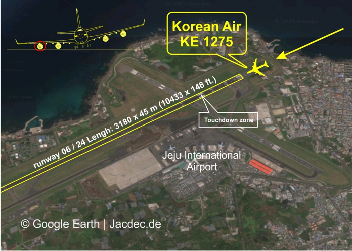 20160125 Korean Air Boeing 747400 heavy damage on landing Jeju » JACDEC